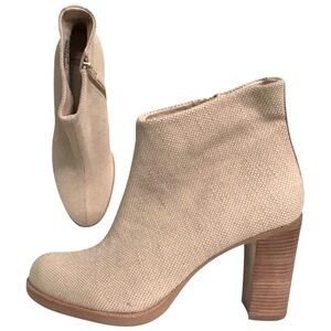 RAS NEW Jeans Hana Canvas Linen & Leather Heels